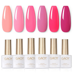 GAOY Vernis Gel Rose Neon, bouteilles colorées, manucure durable