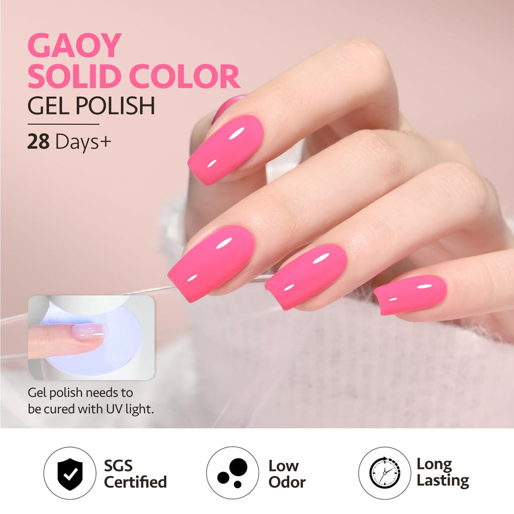 GAOY Vernis Gel Rose Neon finition brillante pour rendu lustré