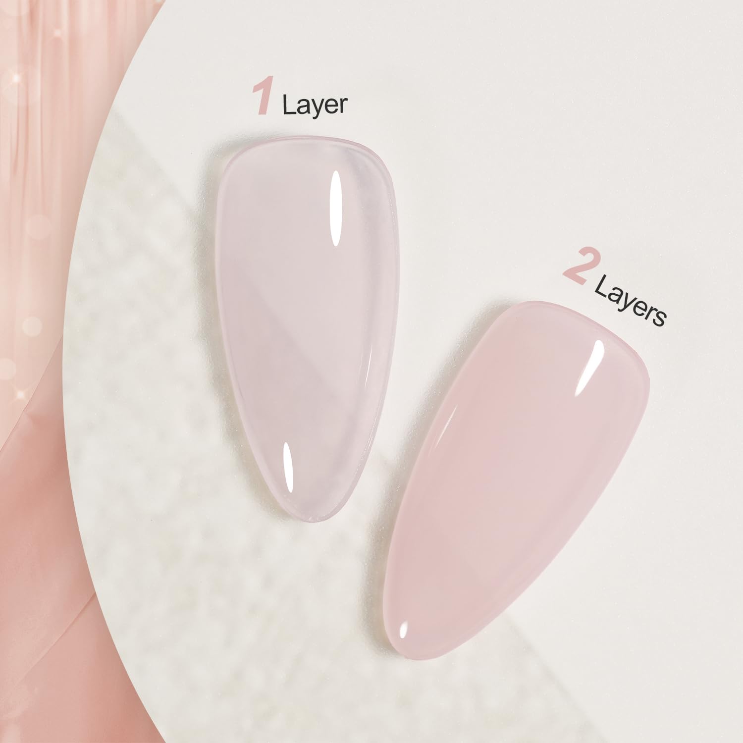 GAOY vernis gel rose nude, fini jelly naturel et élégant.