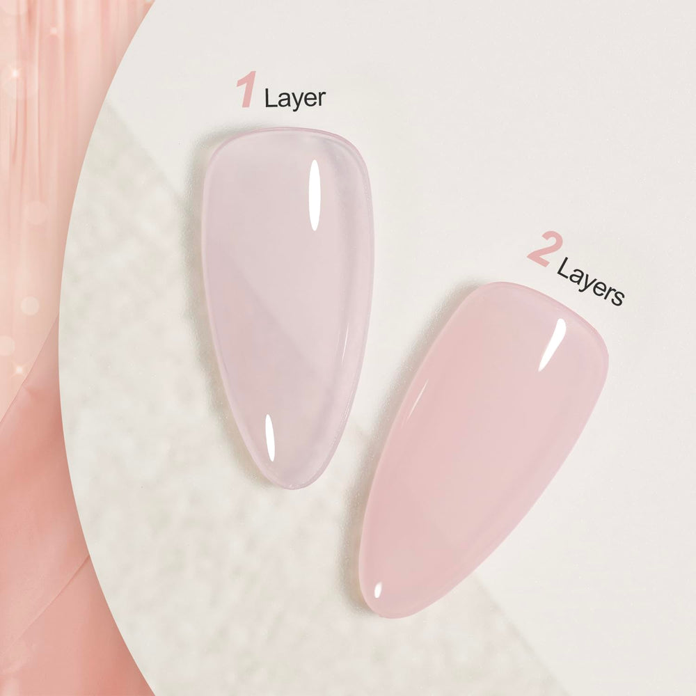 GAOY vernis gel rose nude, fini jelly naturel et élégant.