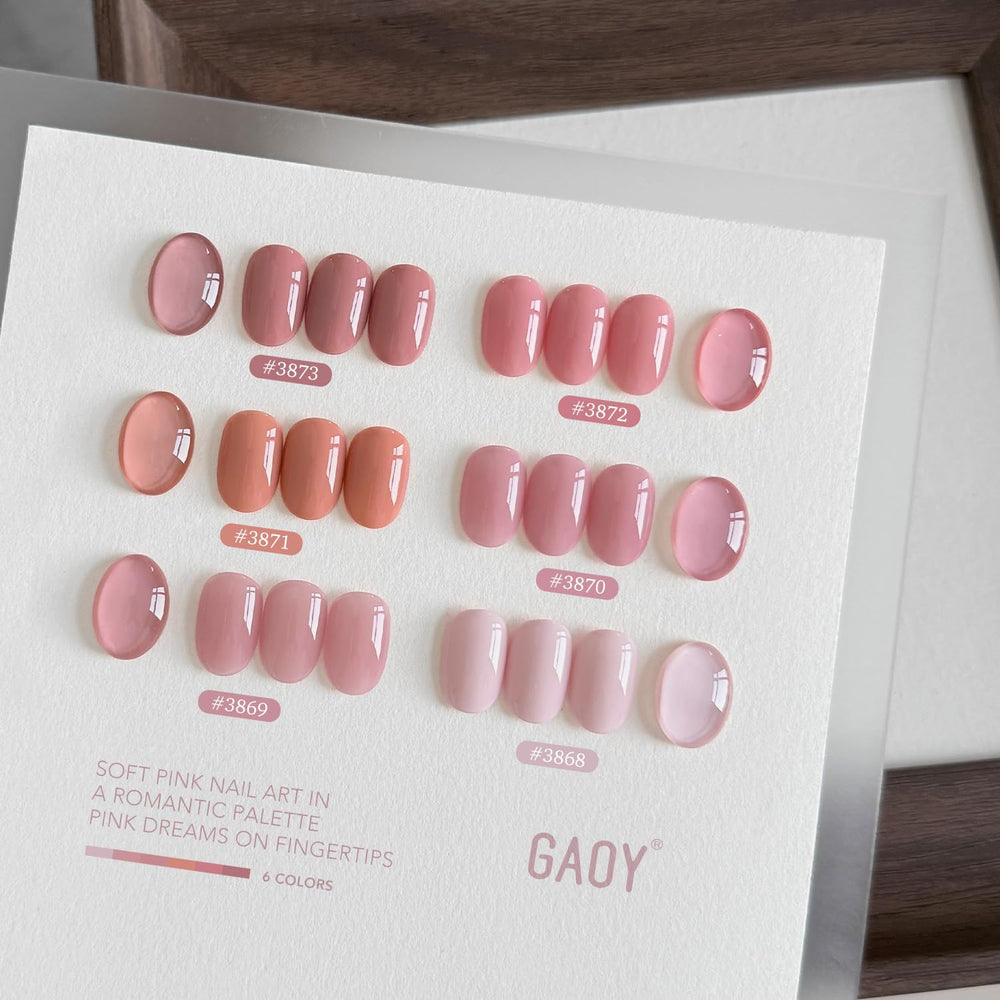 GAOY vernis gel rose nude, fini brillant pour look élégant et rapide