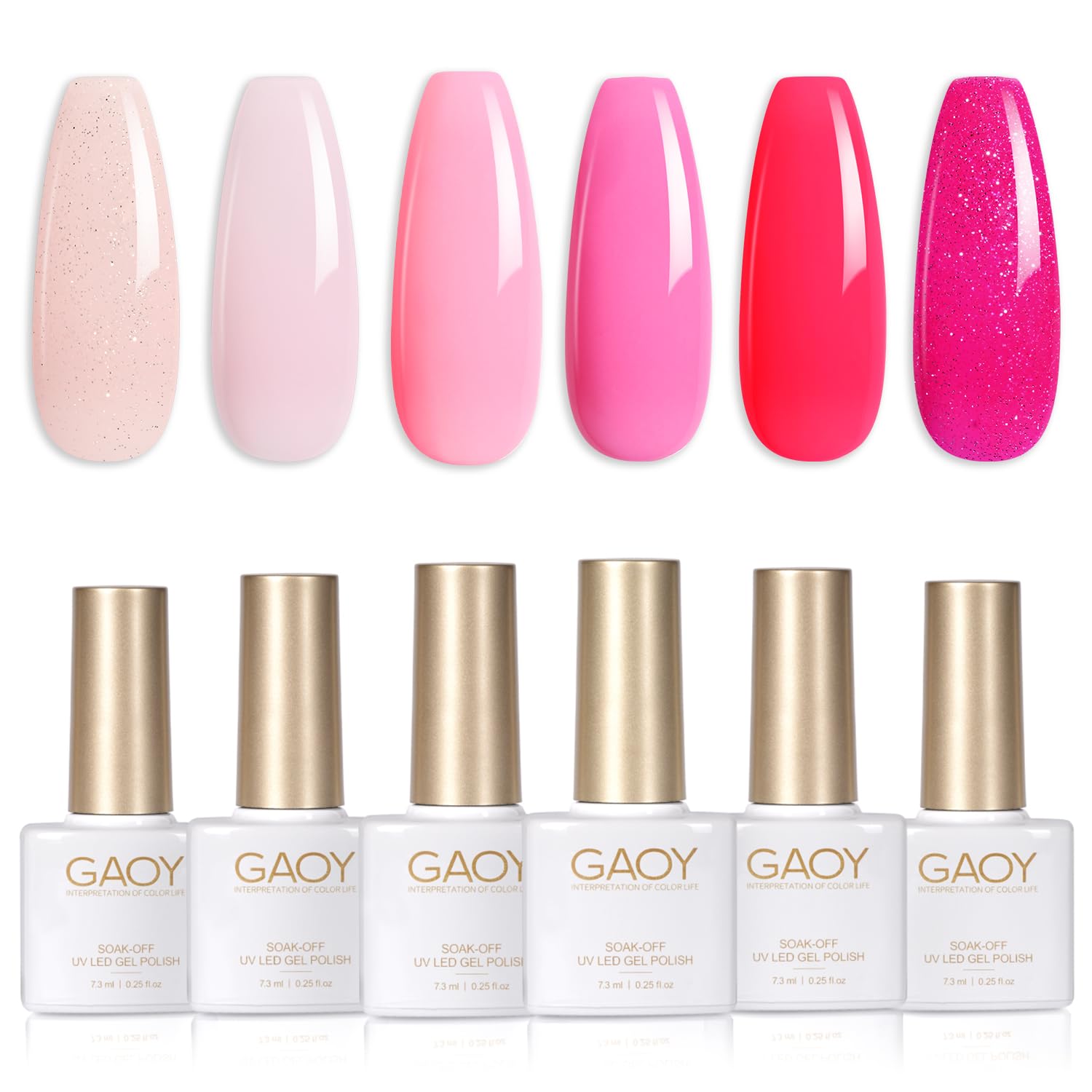 GAOY vernis gel rose paillettes – brillance durable pour salons et maison.