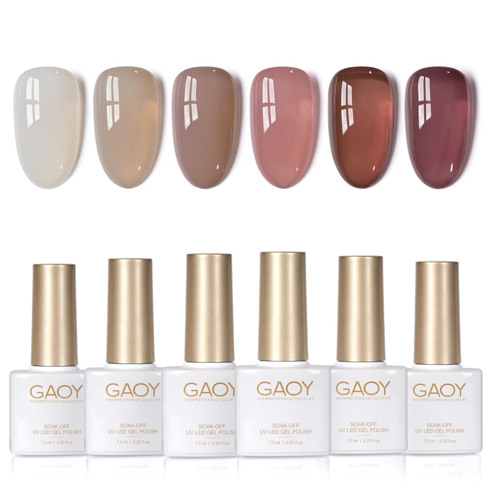 GAOY vernis gel rose translucide pour un rendu discret et facile à étaler.