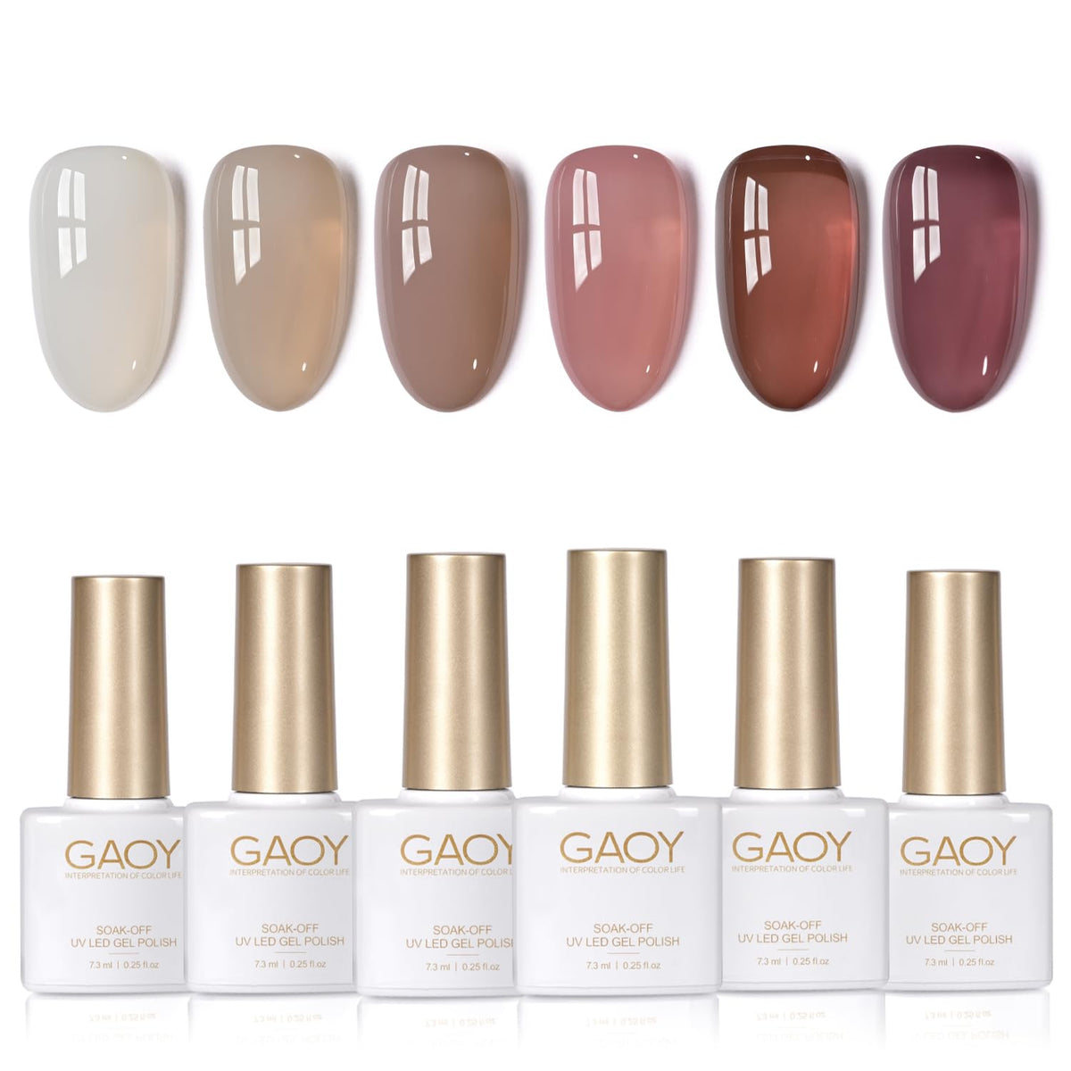 GAOY vernis gel rose translucide pour un rendu discret et facile à étaler.