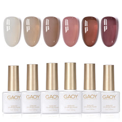 GAOY vernis gel rose translucide pour un rendu discret et facile à étaler.