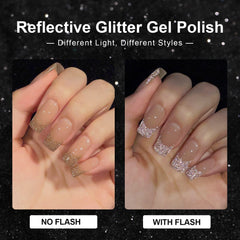 GAOY vernis gel rouge-brun avec paillettes et brillance pour manucure rapide