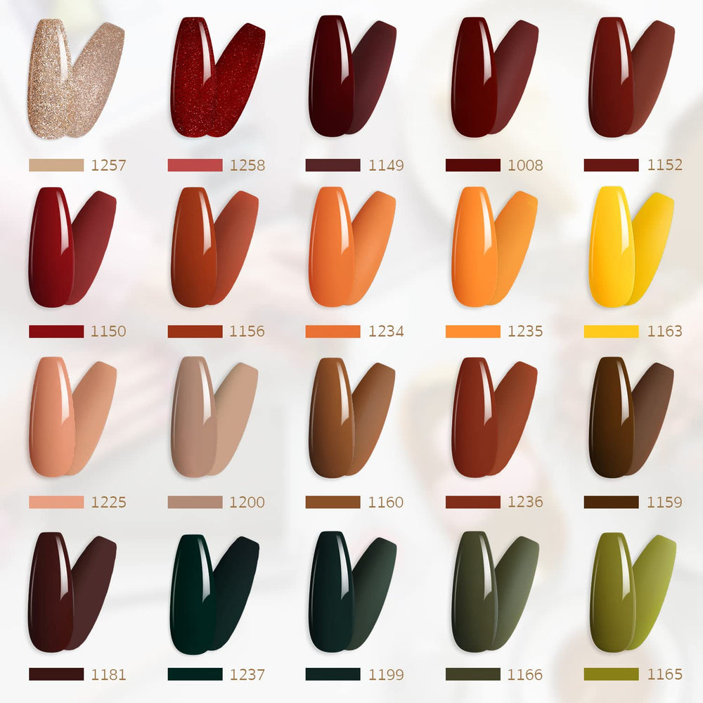 GAOY vernis gel rouge-brun glitter, finition lumineuse idéale pour automne