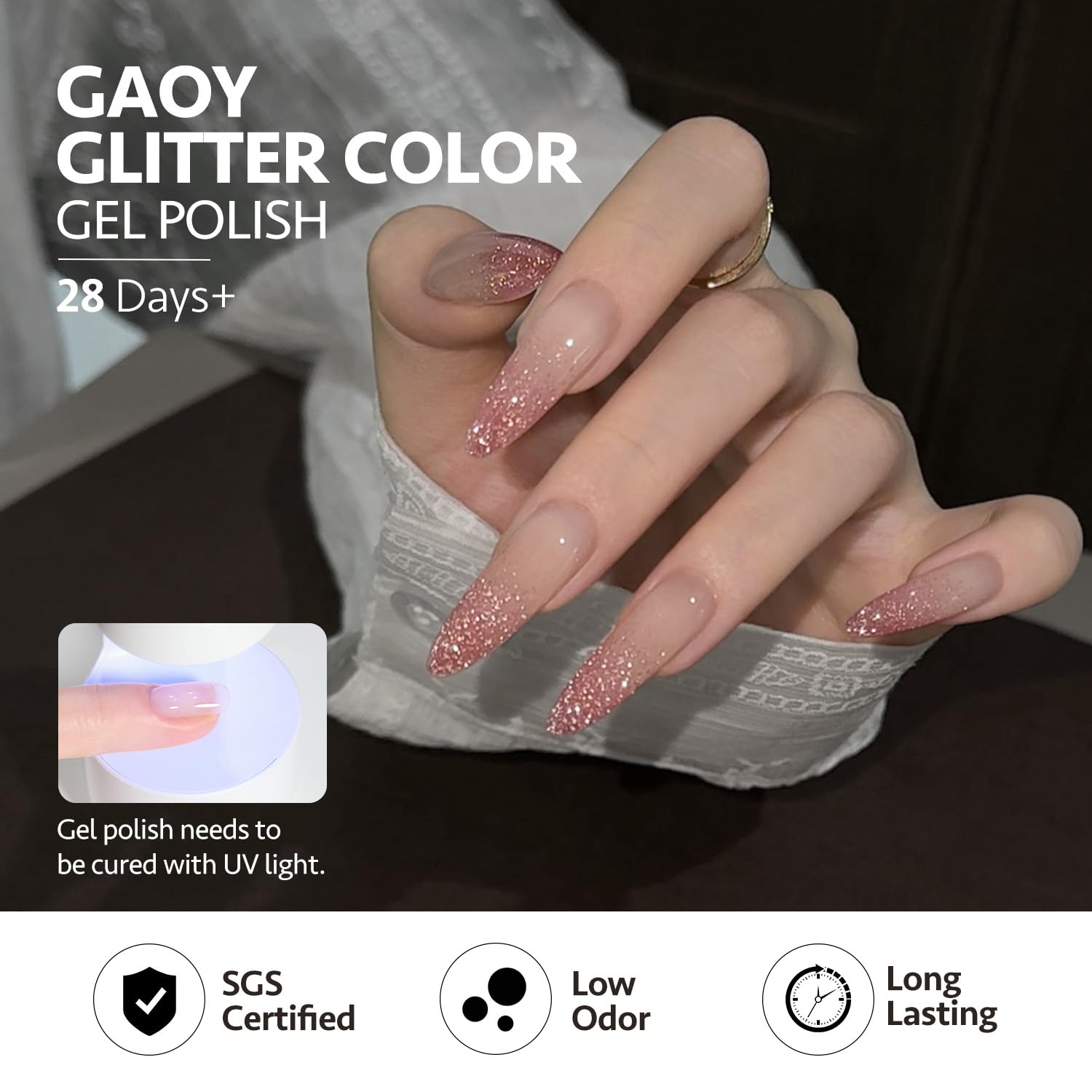 GAOY Vernis Gel Set 6 Couleurs, kit pratique pour nail art maison.