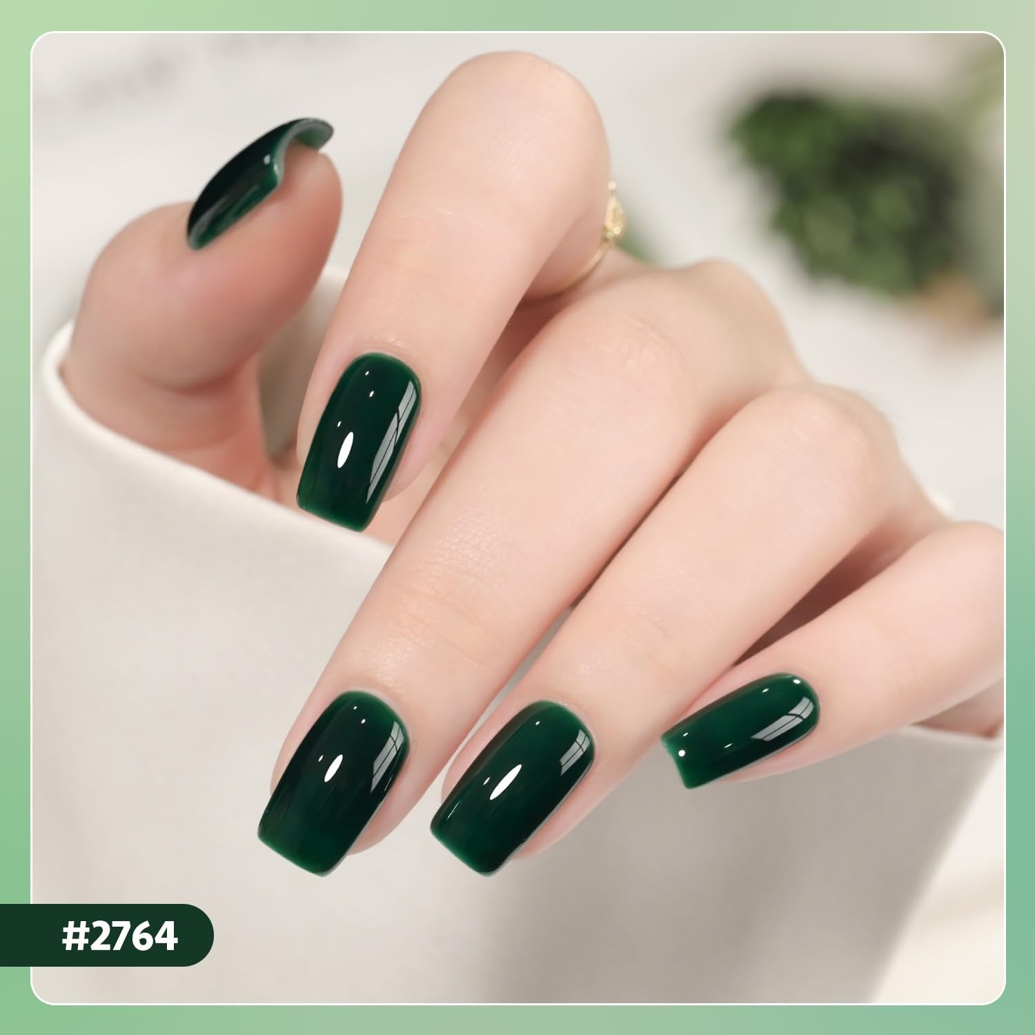 GAOY vernis Gel vert paillettes, fini lumineux durable pour les ongles.