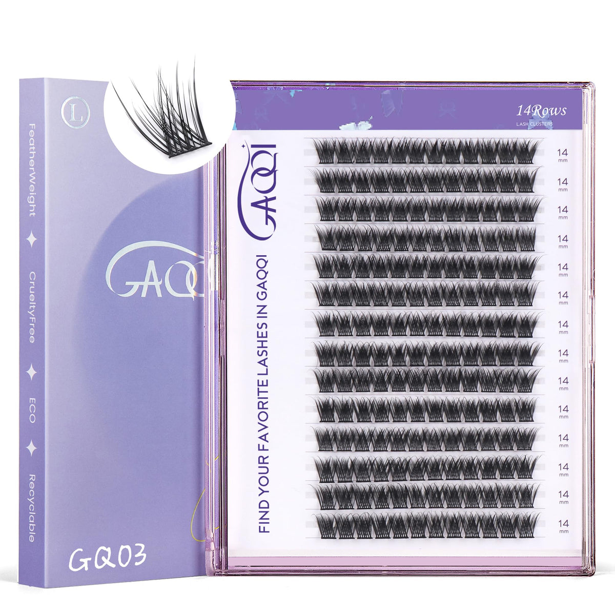GAQQI GQ03: groupes de cils 168 pièces, regard naturel et ouvert
