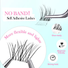 GAQQI cils grappes longueurs 10-16 mm pour effet naturel.