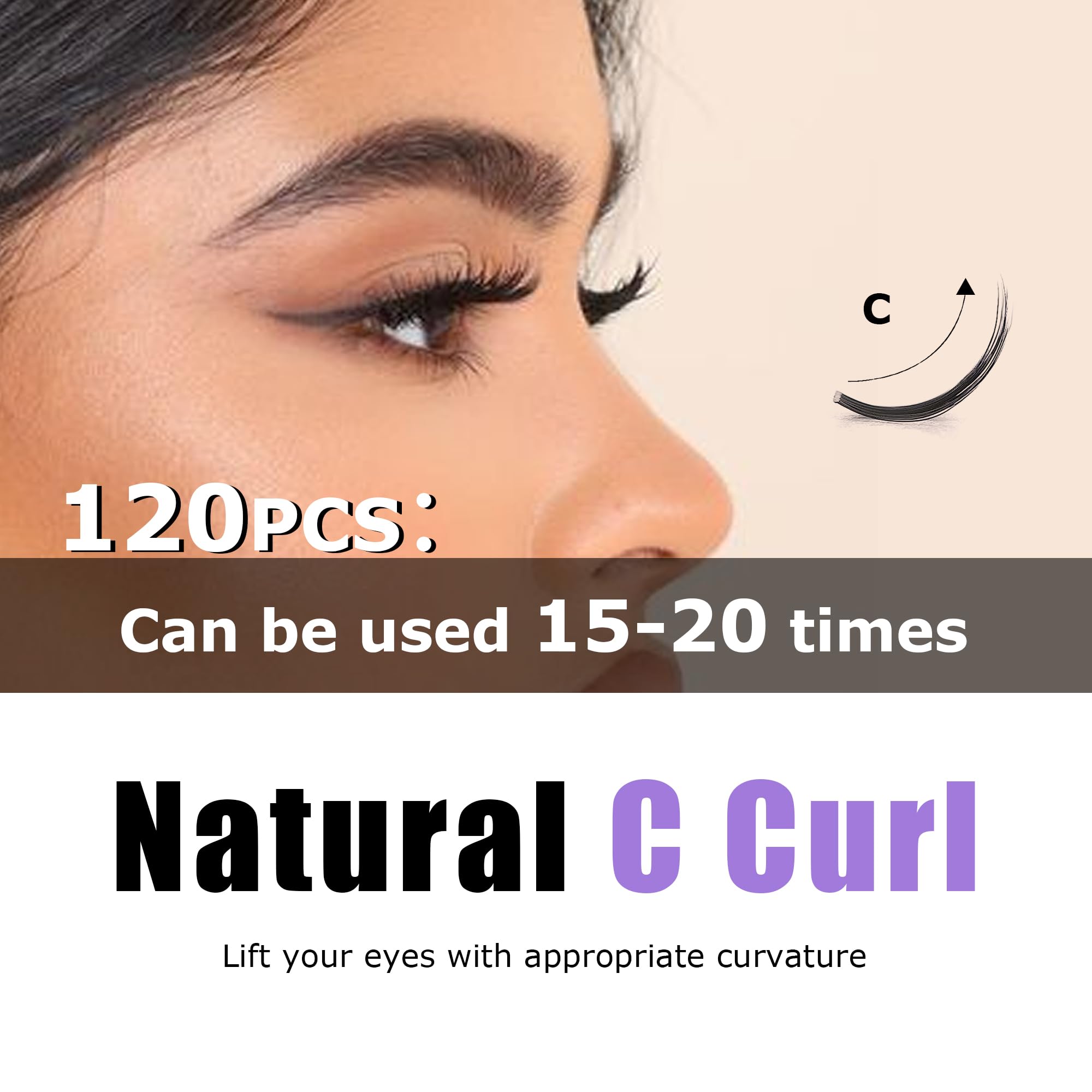 GAQQI cils réutilisables 12mm, maintien de forme après plusieurs utilisations.