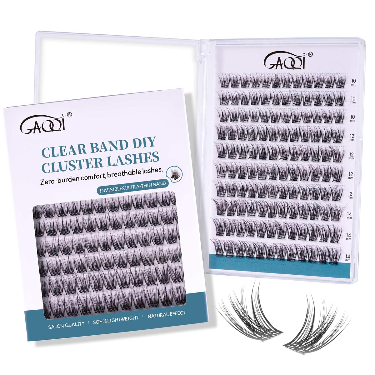 GAQQI faisceaux cils bande transparente ultra-fine pour un rendu naturel.