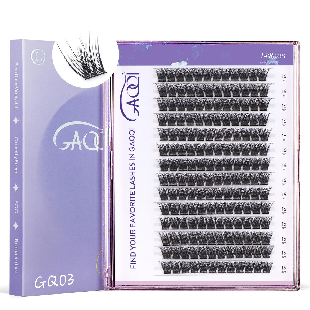 GAQQI GQ03 clusters cils boîte: présentation pratique pour débutants.