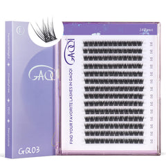 GAQQI GQ03 extensions cils 12mm effilés – regard naturel et élégant