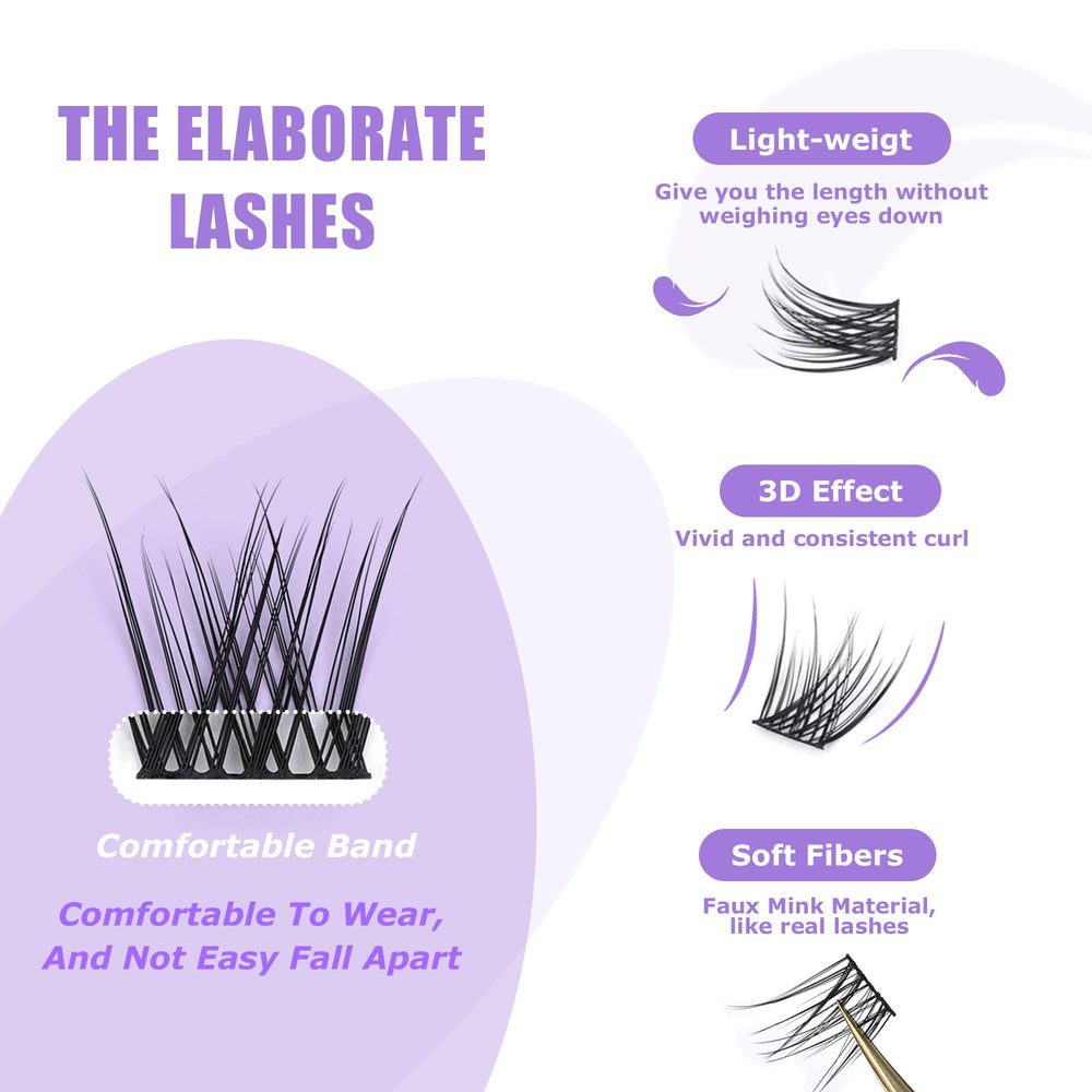 GAQQI kit DIY cils, style regar de chat 12mm pour personnaliser le look.