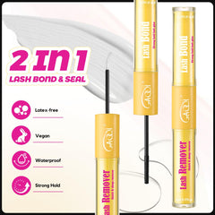 GAQQI Lash Bond Blanc Séché Invisible: fini clair pour un regard naturel