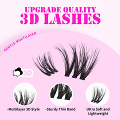 GAQQI Lash Clusters effet 3D multicouche pour volume subtil