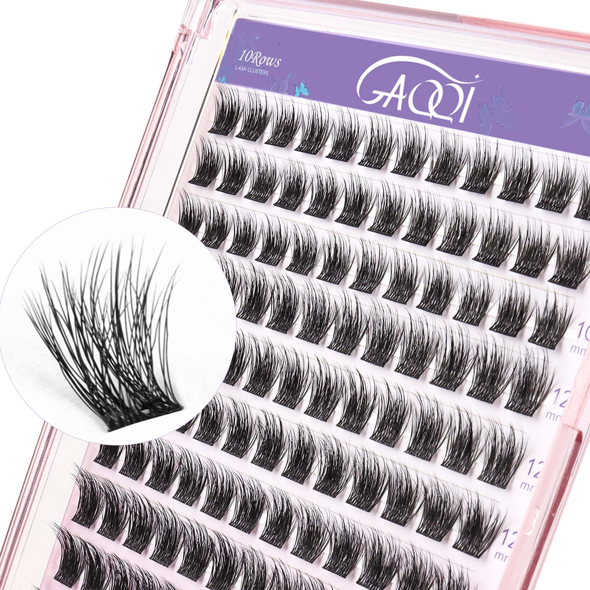 GAQQI Lash Clusters – ensemble 120 cils pour un effet naturel sans surcharge, usage quotidien.
