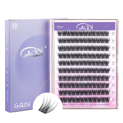 GAQQI Grappes de cils: ensemble d'extensions C-Curl 14 mm pour un look naturel.