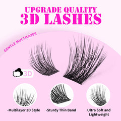 GAQQI Lash Clusters – volume 3D pour un regard plus plein et structuré.
