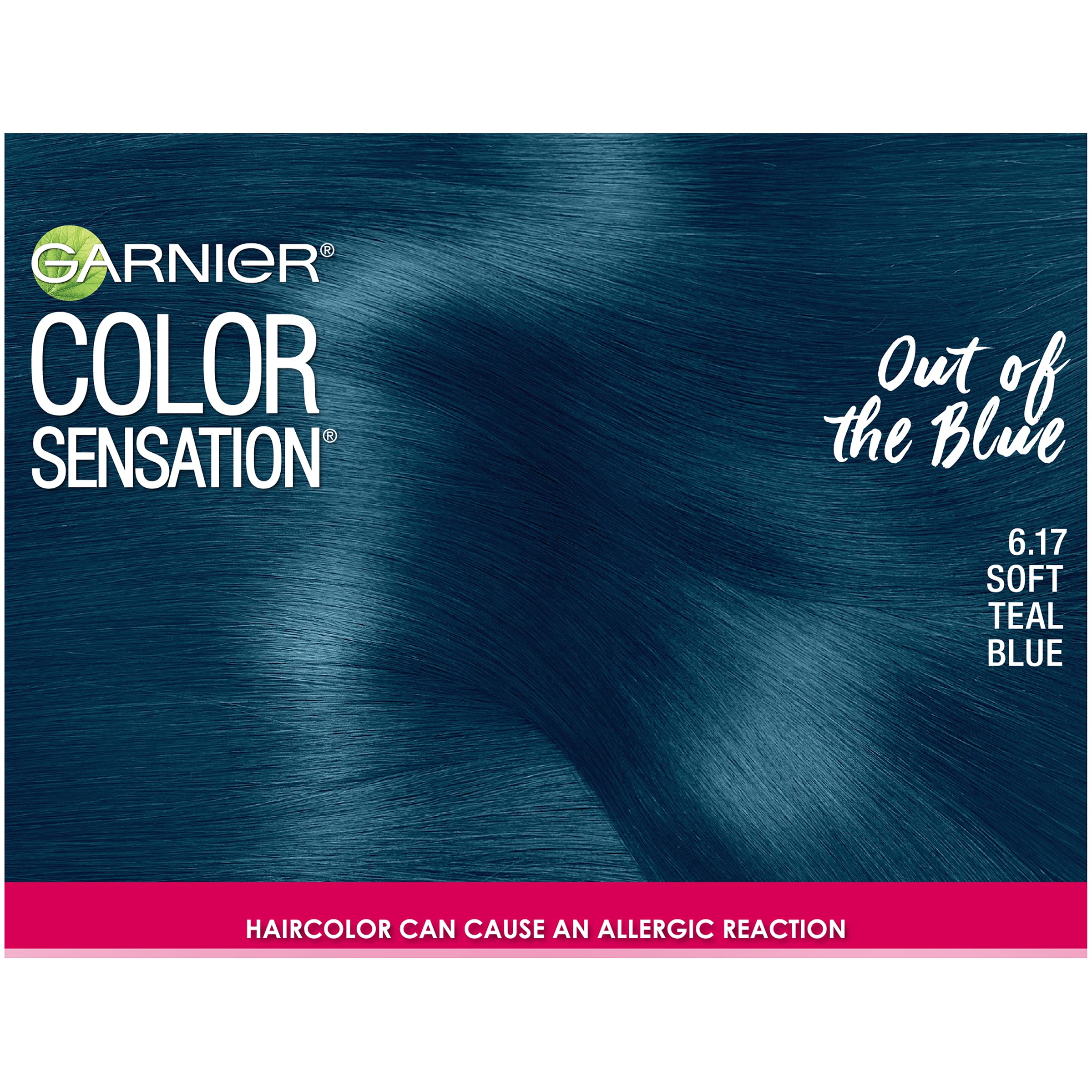 Garnier Color Sensation, ombre-balayage bleu-turquoise, aspect moderne et couleur vibrante.