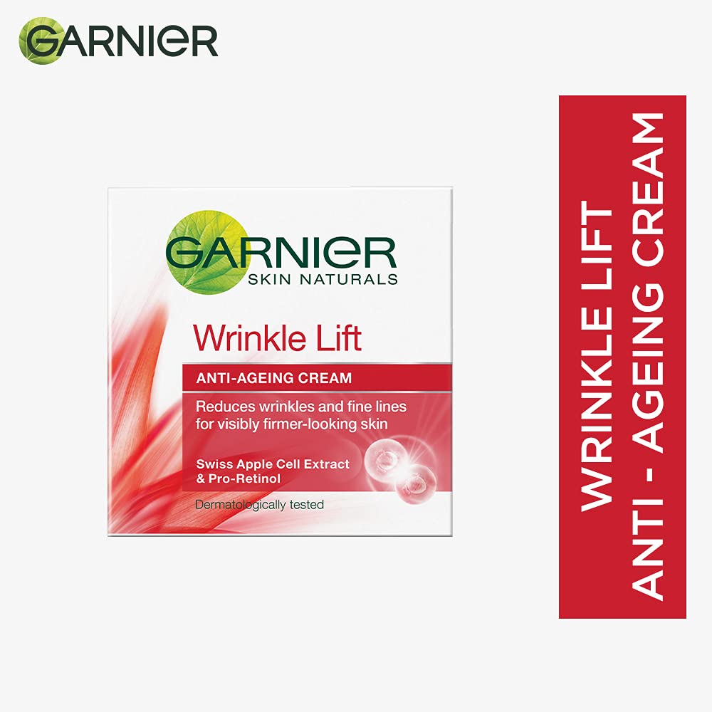 Garnier Crème Anti-Âge 40 g, texture légère prête à l’application.