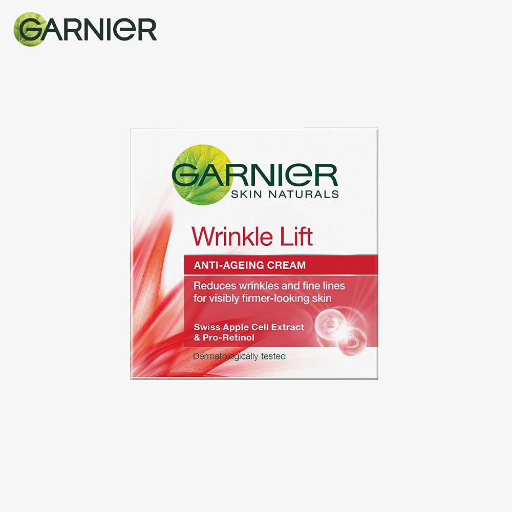 Garnier Crème Anti-Âge 40 g, usage quotidien pour peau douce et hydratée.
