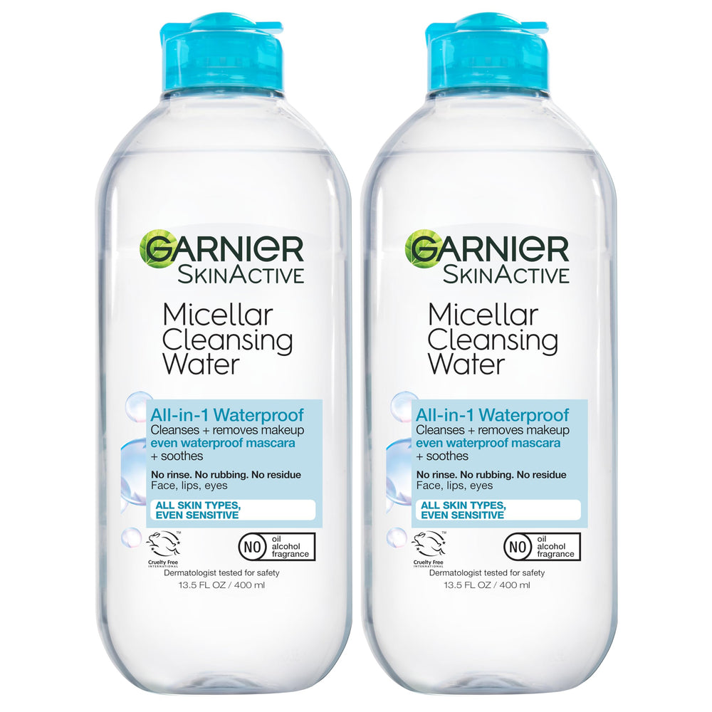 Garnier Eau Micellaire – bouteille: nettoie en douceur et enlève le maquillage imperméable.
