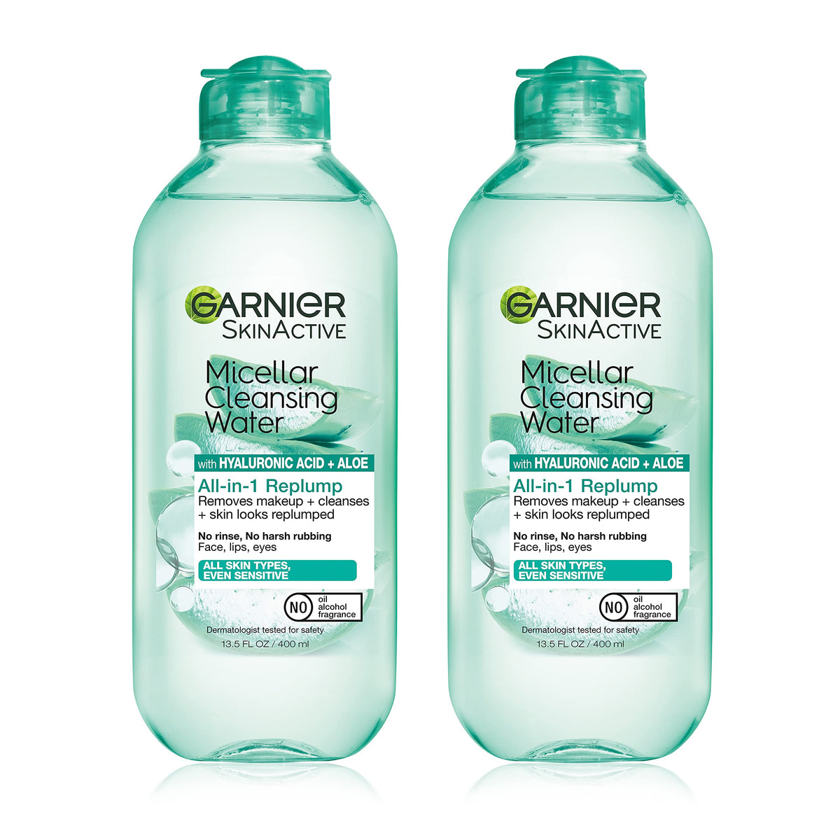 Garnier Eau micellaire Hyaluronique – bouteille 400 ml, hydratation légère et nettoyage en douceur