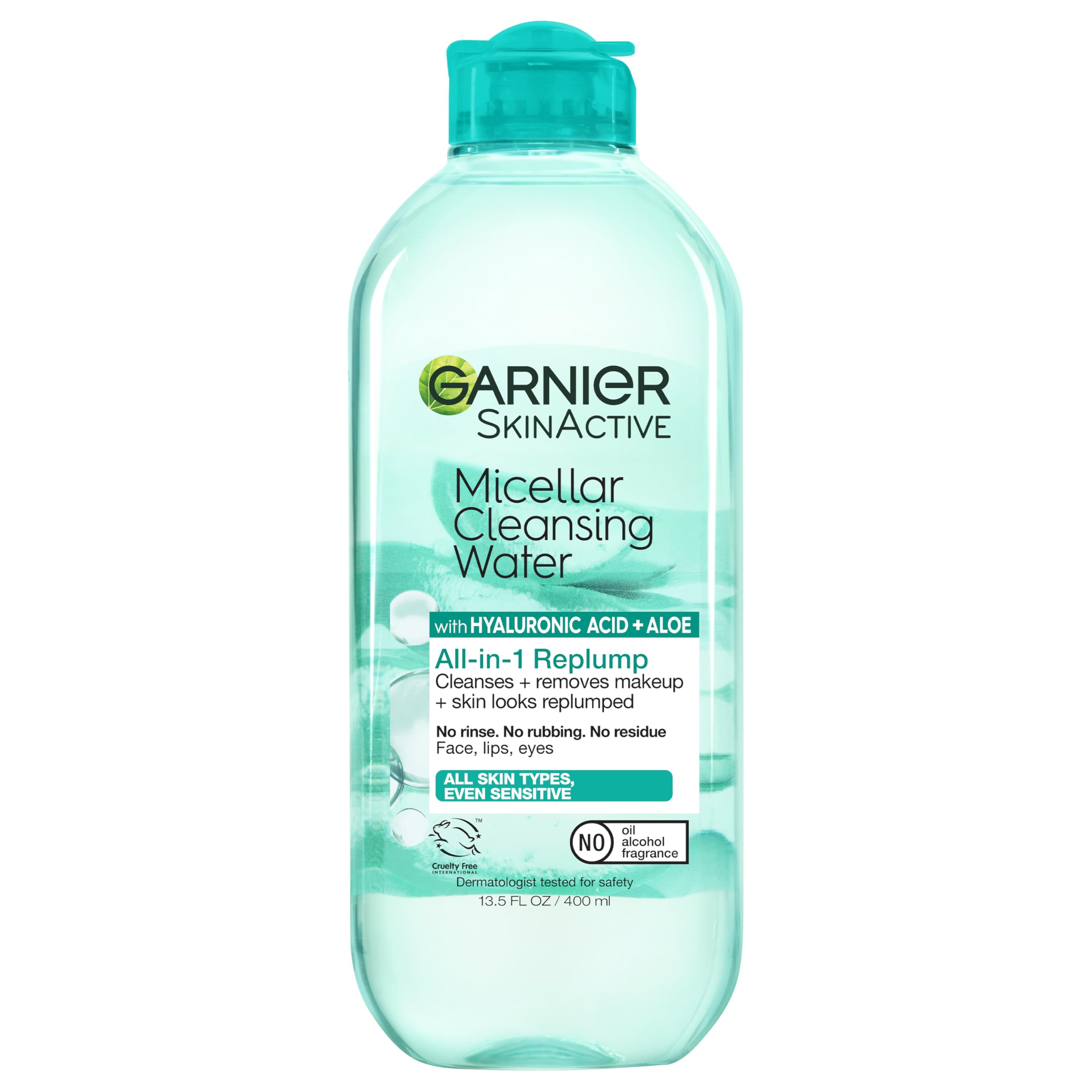 Garnier Eau Micellaire Hyaluronique – bouteille 400 ml prête à l’emploi et hydratante.