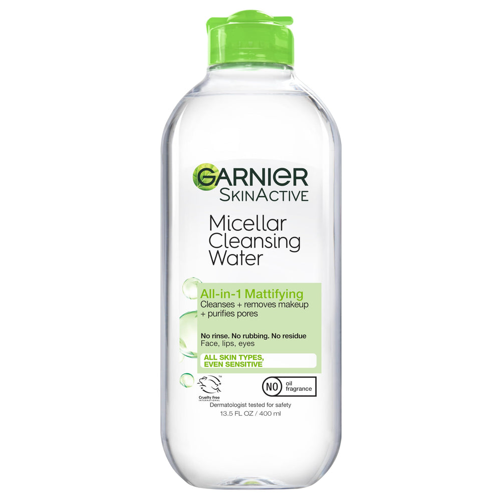 Garnier Eau Micellaire – bouteille 400 ml, nettoyage visage sans rinçage efficace.