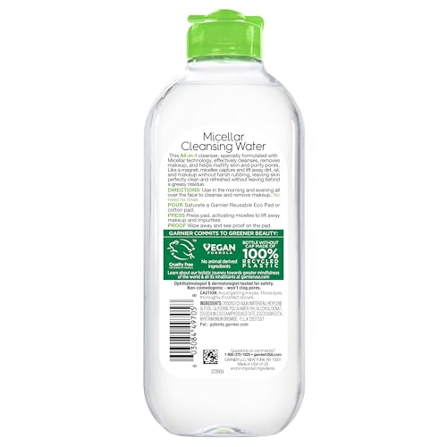 Garnier Eau Micellaire – testé dermatologiquement pour sécurité cutanée.