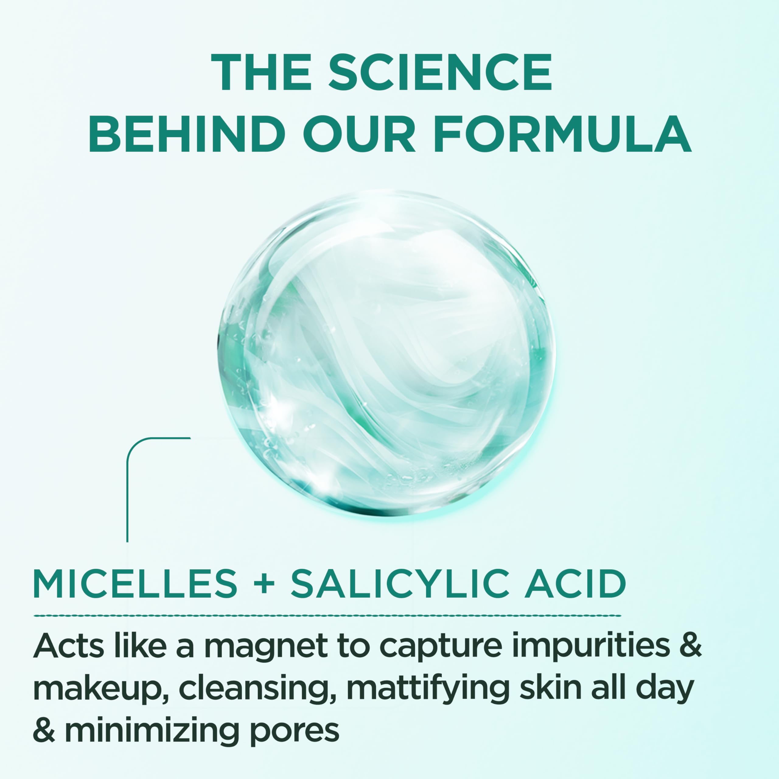 Garnier Eau micellaire salicylique nettoie le visage sans rinçage autour des yeux.