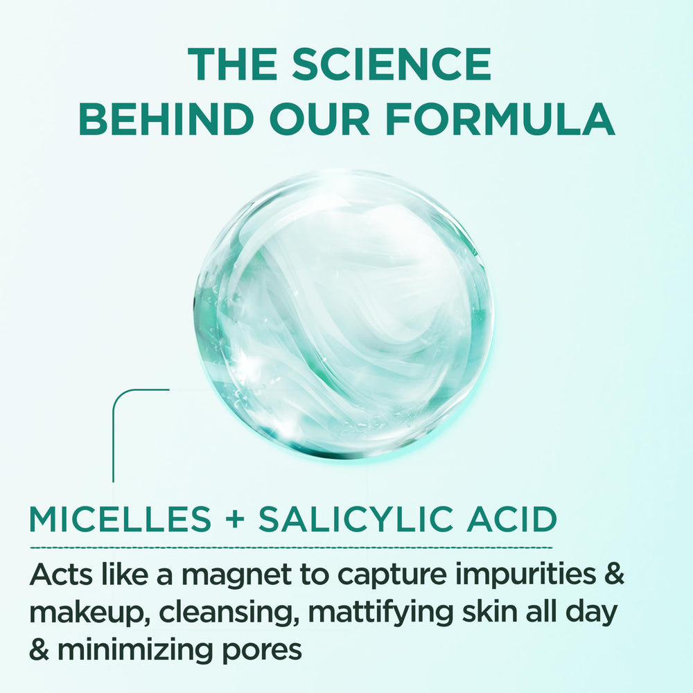 Garnier Eau micellaire salicylique nettoie le visage sans rinçage autour des yeux.