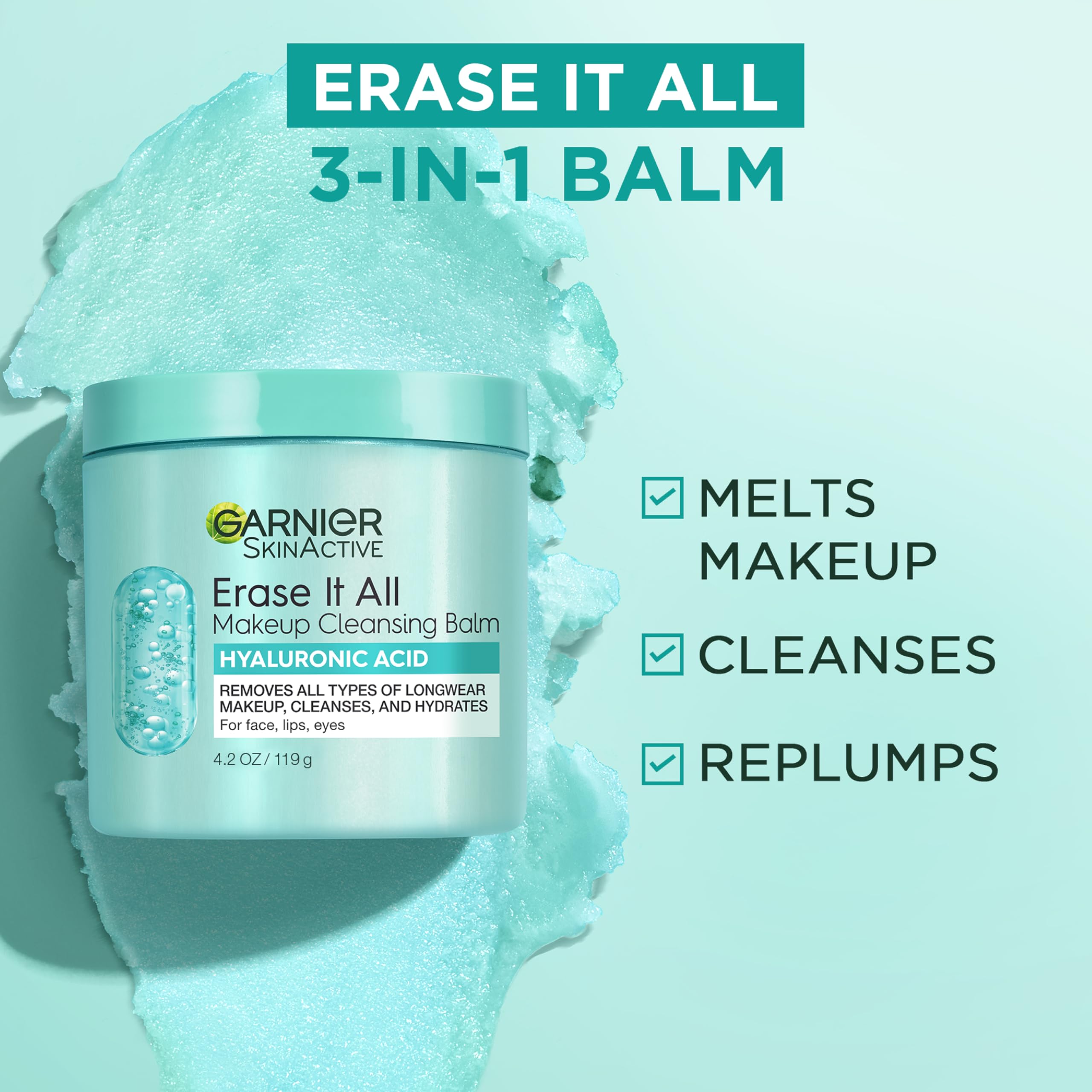 Garnier Erase It All Balm, application-douce-sur-peau pour un nettoyage sans effort