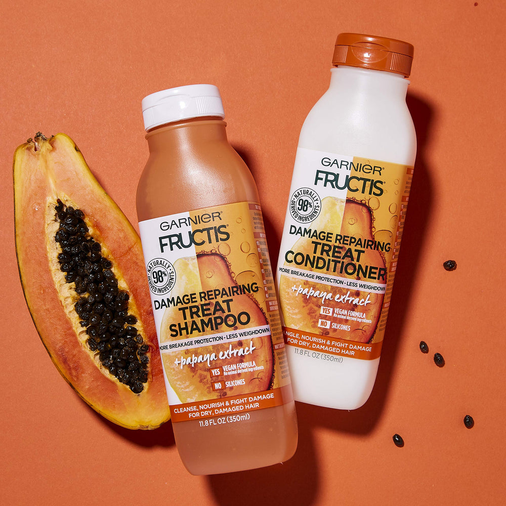 Garnier Fructis Après-Shampooing réparateur dommages parfum fruits: expérience sensorielle agréable.