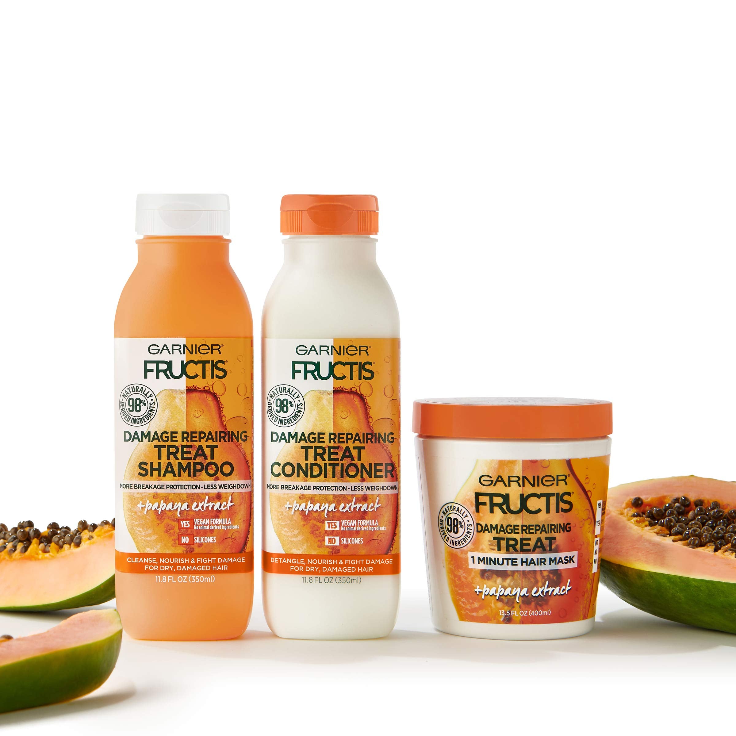Garnier Fructis Après-Shampooing réparateur dommages usage 3 voies: ritualiser le soin quotidien.
