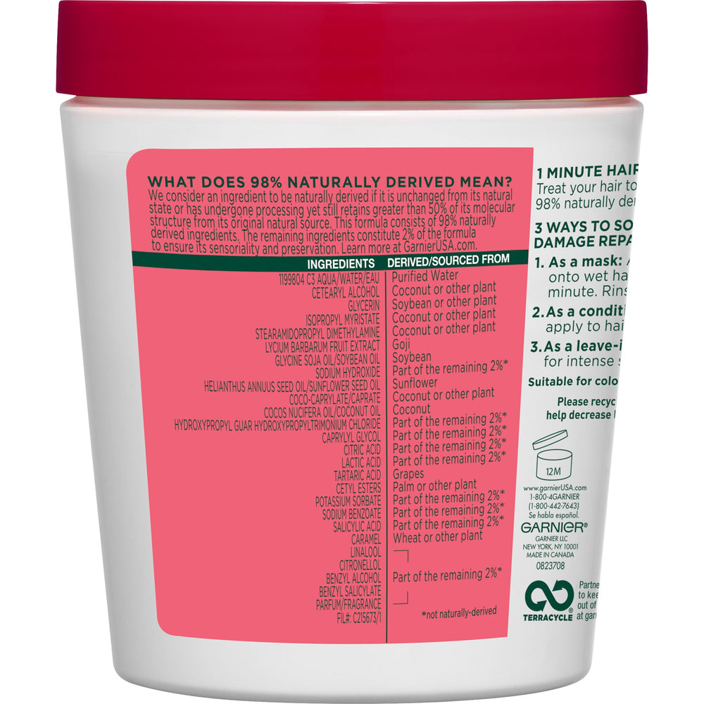 Garnier Fructis Color Vibrancy masque 1 minute, texture crème nourrissante.