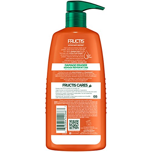 Garnier Fructis Damage Eraser Shampoo, application, facilite le démêlage et nourrit les longueurs.