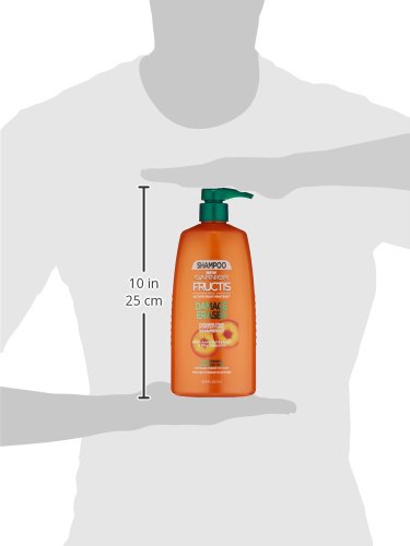Garnier Fructis Damage Eraser Shampoo, cheveux après lavage, aspect sain et brillant.