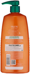 Garnier Fructis Damage Eraser Shampoo, texture crème, démêle facilement et nourrit les longueurs.