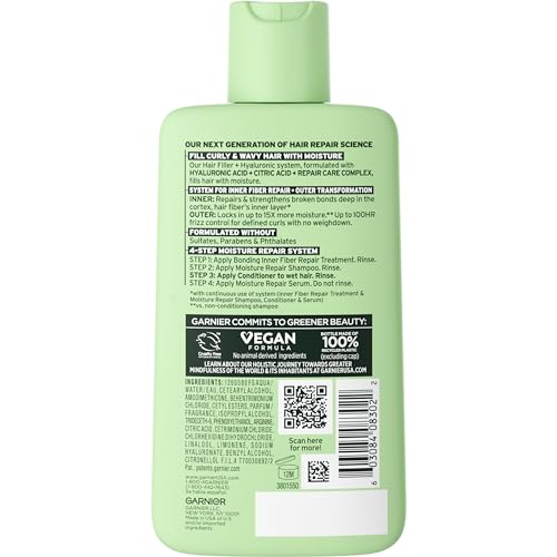 Garnier Fructis Hair Filler Moisture - etiquette visible, formule sans sulfates.