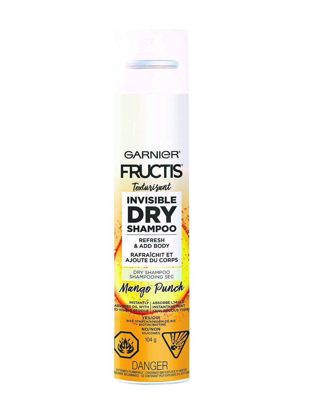 Garnier Fructis Mango Punch – démonstration d'application, huile absorbée et cheveux rafraîchis.