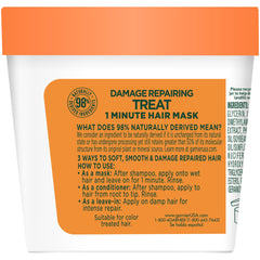 Application sur cheveux mouillés avec le masque Papaye Garnier Fructis pour démêler en douceur