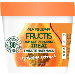 Garnier Fructis Papaye: bouteille prête pour un soin rapide en 1 minute, brillance assurée