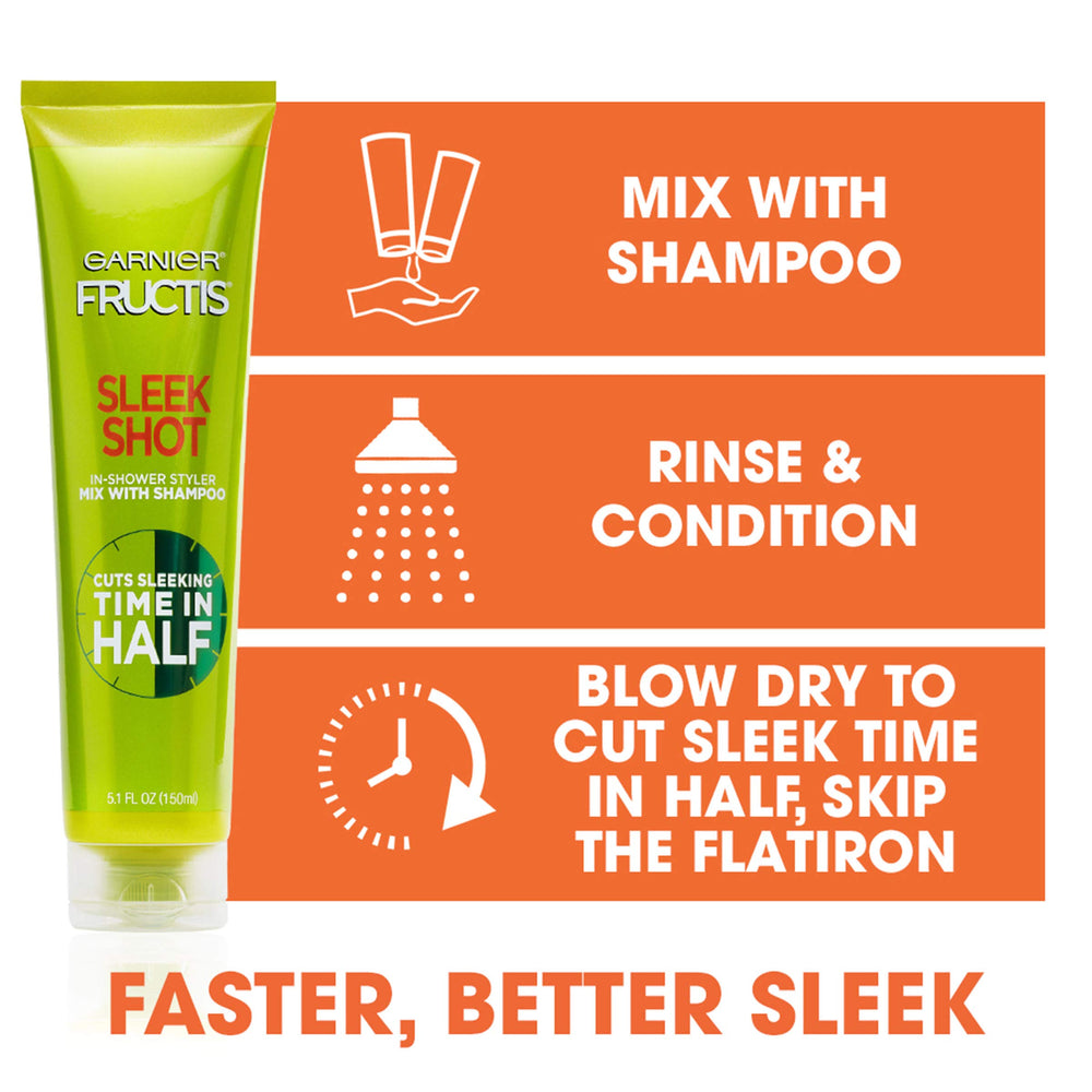Sleek Shot being mixed 1:1 with Sleek and Shine shampoo in a shower setup