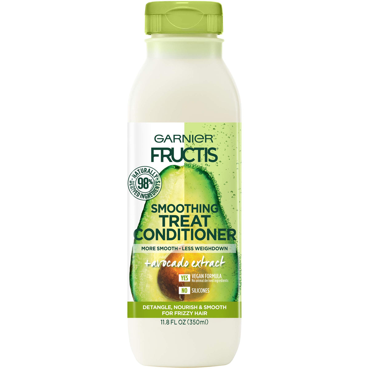 Garnier Fructis Soin lissant avec extrait d'avocat, cheveux plus lisses.