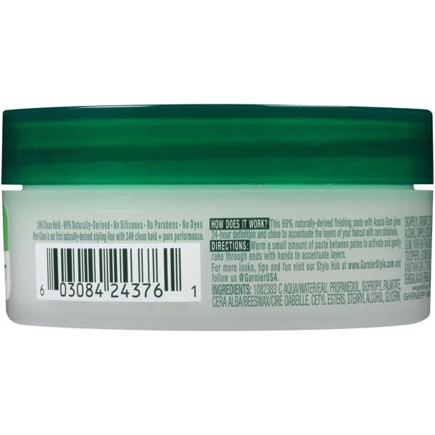 Garnier Fructis Style Pure Clean Finishing Paste — texture appliquée et coiffage souple.