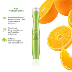 Gel frais Garnier à caféine et vitamine C rafraîchit la zone ciblée.